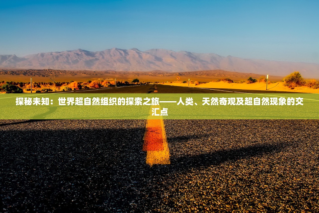 探秘未知：世界超自然组织的探索之旅——人类、天然奇观及超自然现象的交汇点