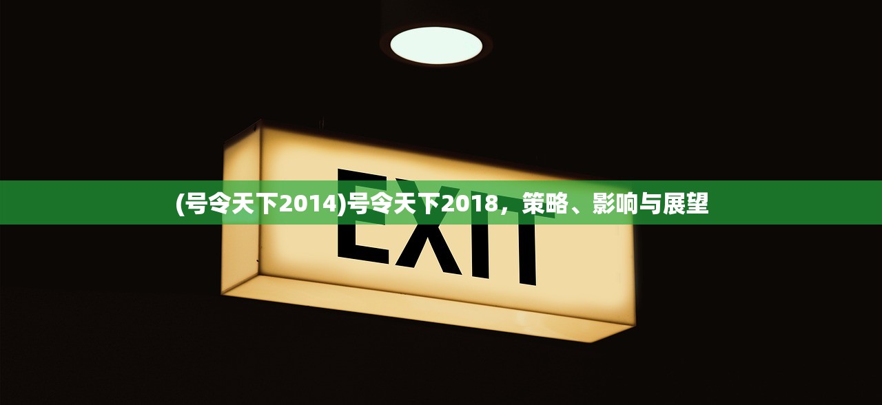 (号令天下2014)号令天下2018，策略、影响与展望